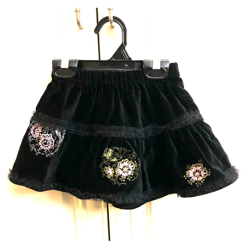 Sophie Catalou Designer velvet toddler girls skirt